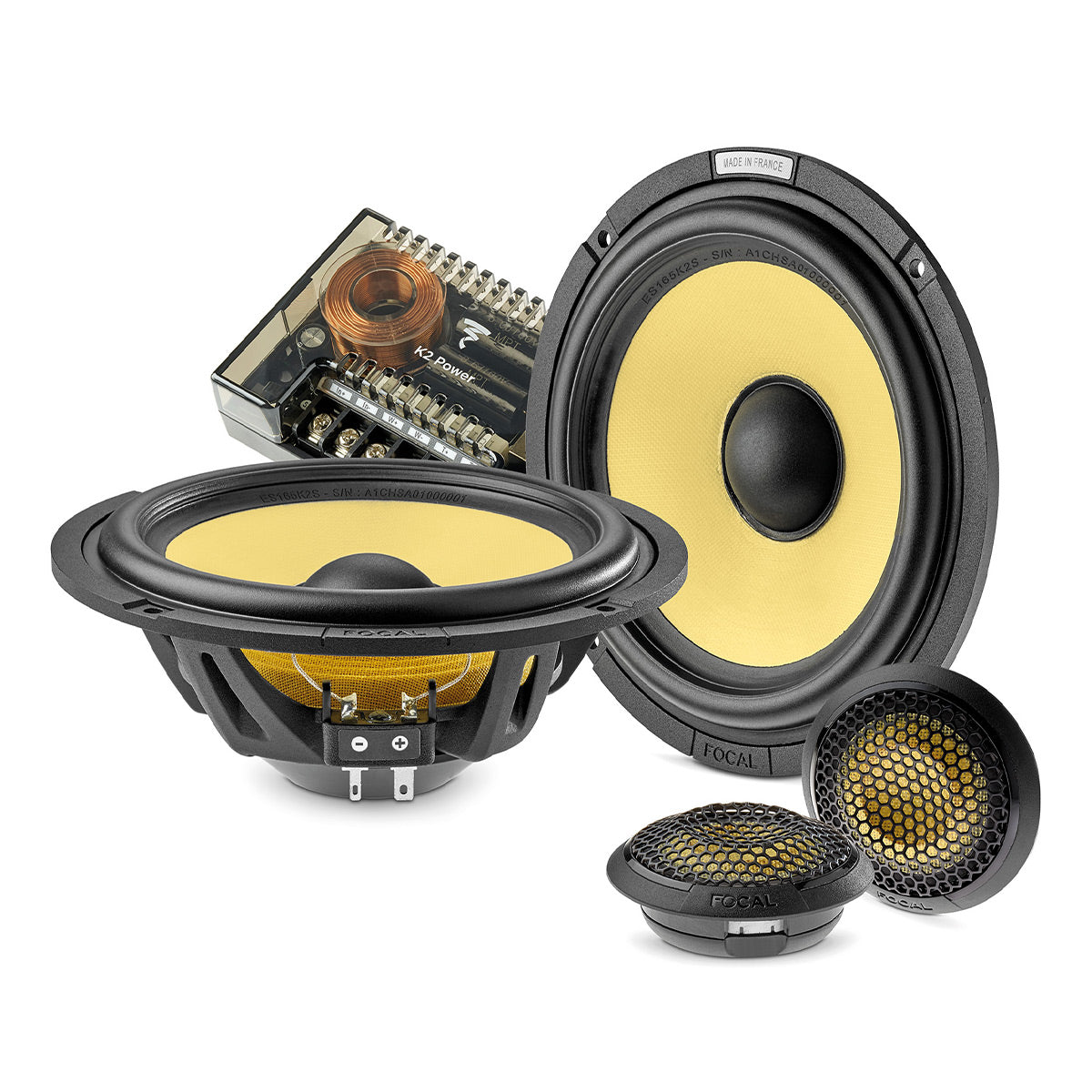 Focal ES 165 K2S 6.5" K2 EVO Shallow 2-Way Component Speaker Kit with TKME Tweeters & Compact Crossovers