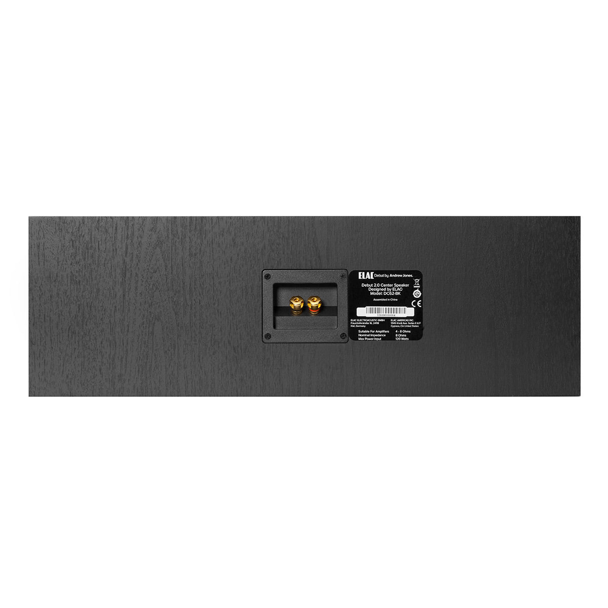 ELAC C6.2 Debut 2.0 Center Channel Speaker (Black Ash Vinyl)