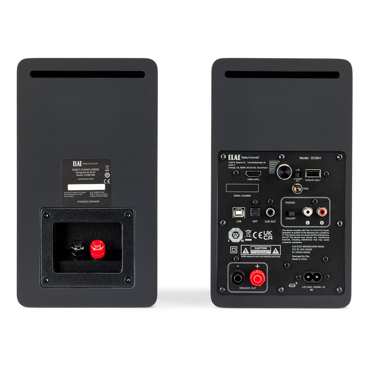 Elac DCB41 4.5 Inch Powered Bookshelf Speaker - Pair (Black)