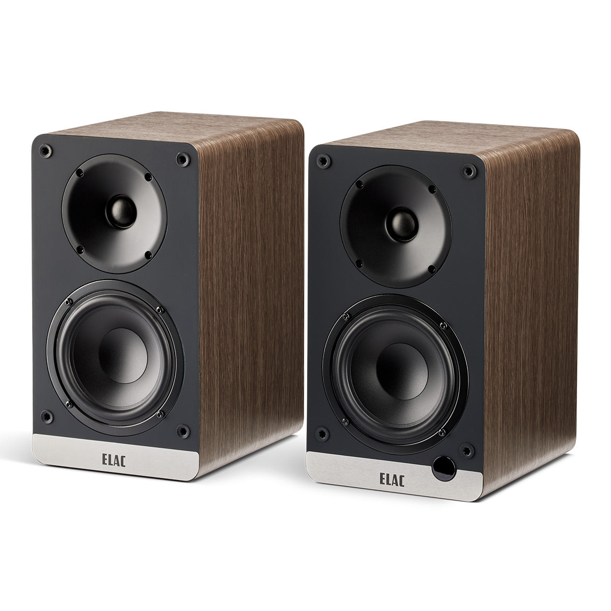 Elac DCB41 4.5 Inch Powered Bookshelf Speaker - Pair (Walnut)