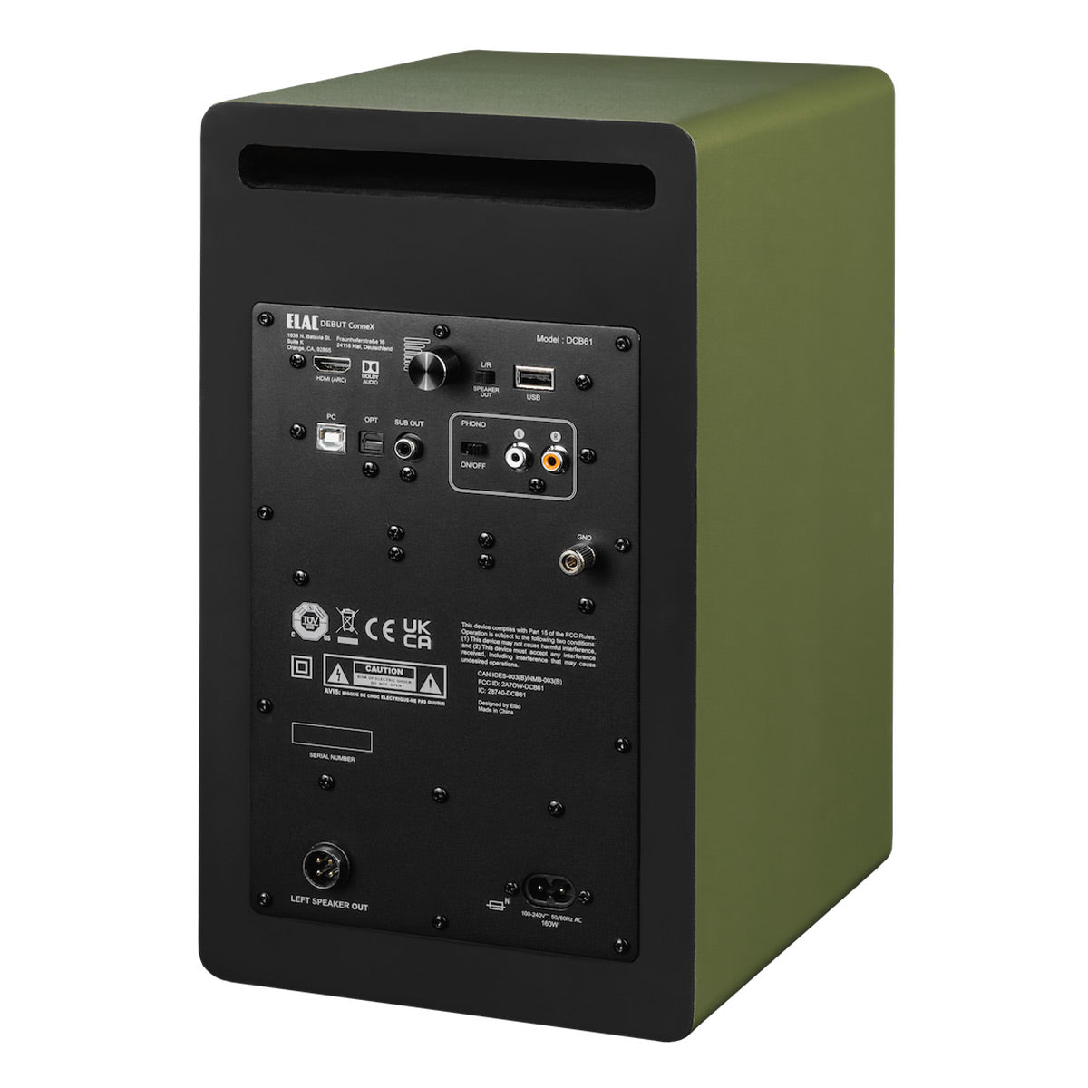 Elac DCB61 Debut ConneX Powered Bookshelf Speaker - Pair (Olive)