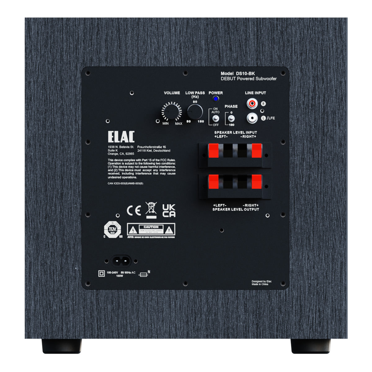ELAC DS103 Debut 3.0 Series 10 Inch 100W Powered Subwoofer (Black)