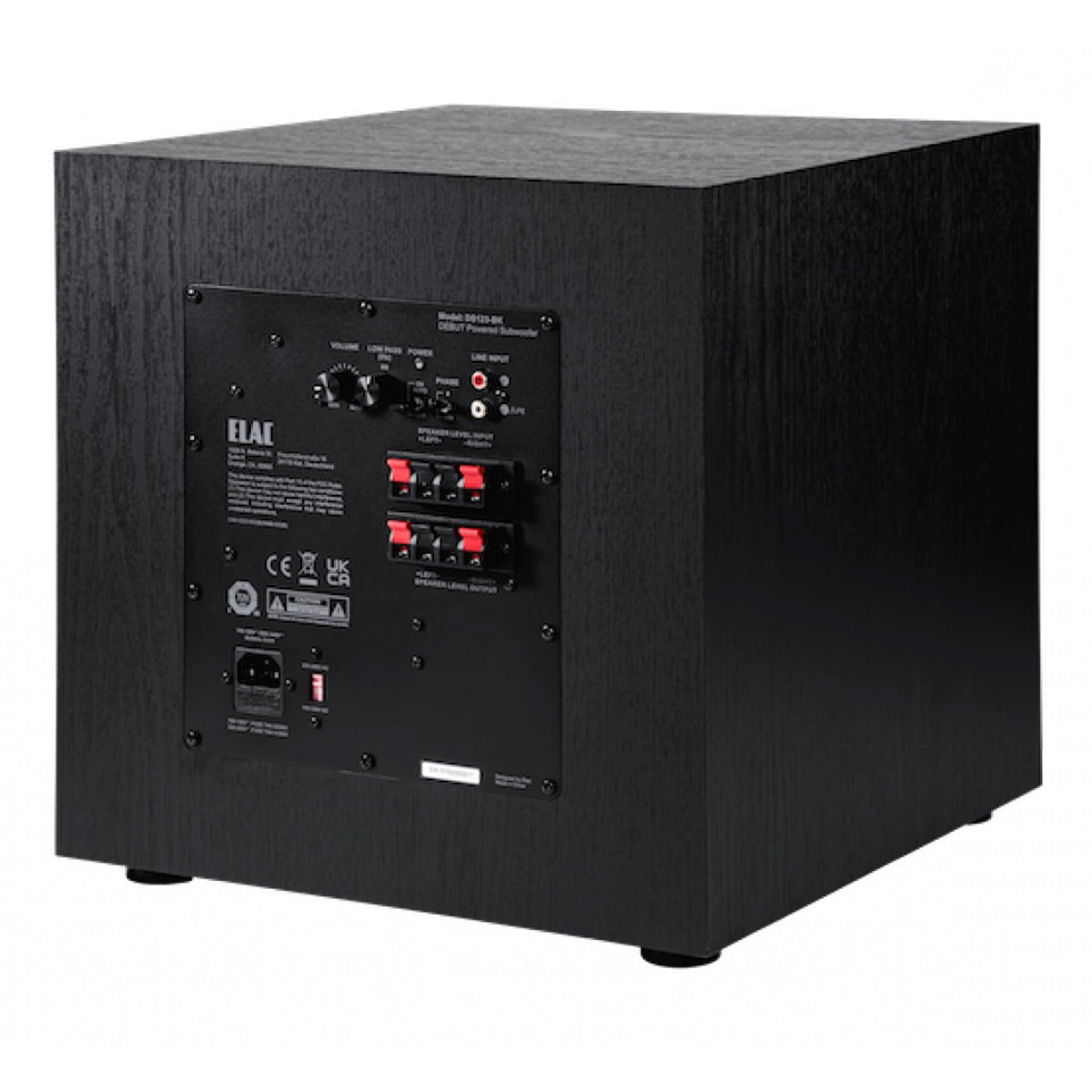 Elac DS123 Debut 3.0 Series 12 Inch 200W Powered Subwoofer (Black)