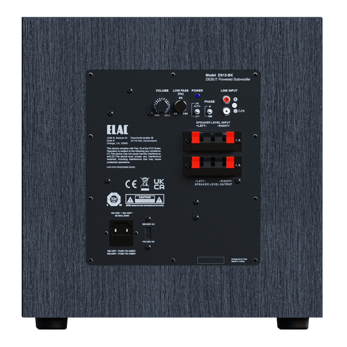 Elac DS123 Debut 3.0 Series 12 Inch 200W Powered Subwoofer (Black)
