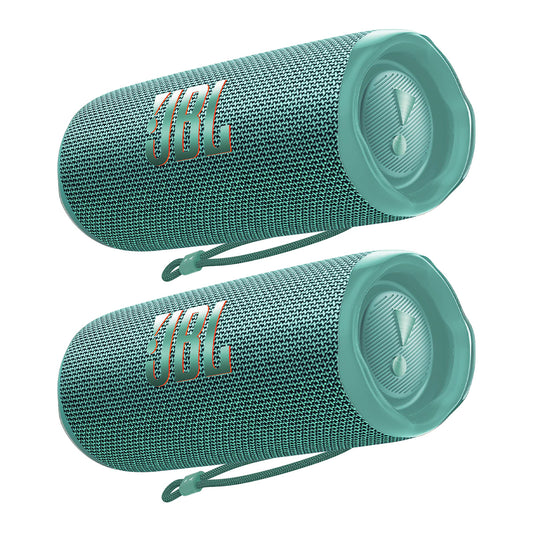 JBL Flip 6 Waterproof Portable Bluetooth Speaker - Pair (Teal)