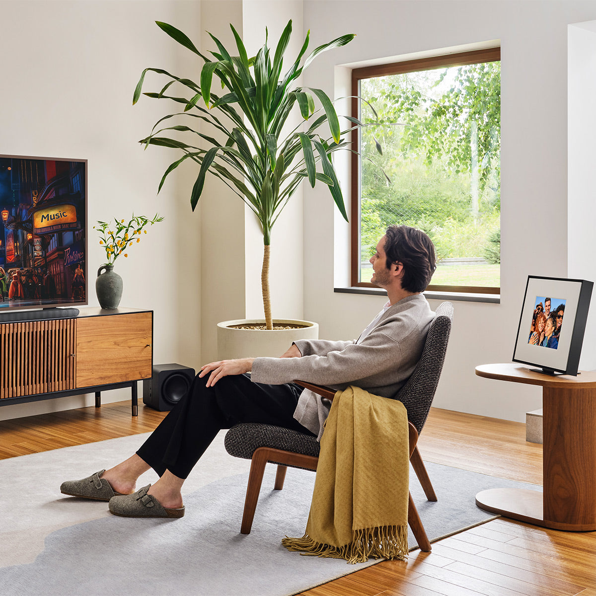 Samsung LS03D 65" The Frame QLED 4K HDR Smart TV with Slim-Fit Wall Mount (2024) and HW-LS60D Bluetooth Music Frame with Wall Mount