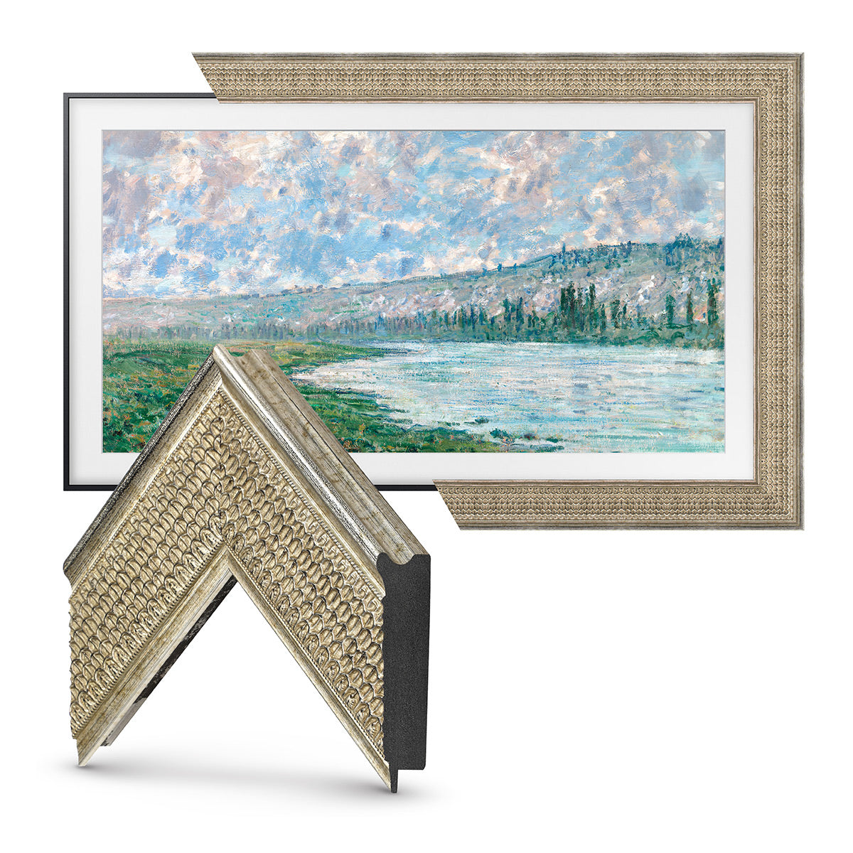 Deco TV Frames 65" Frame for Samsung The Frame TV 2021-2024 (Gatsby Silver)