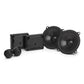 Black 2-way component car speaker system with two woofers, two tweeters, and two crossovers