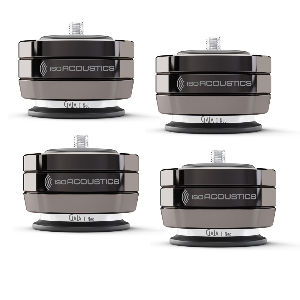 IsoAcoustics GAIA I Neo Isolation Feet for Floorstanding Speakers and Subwoofers - 4 Pack (Dark Chrome)