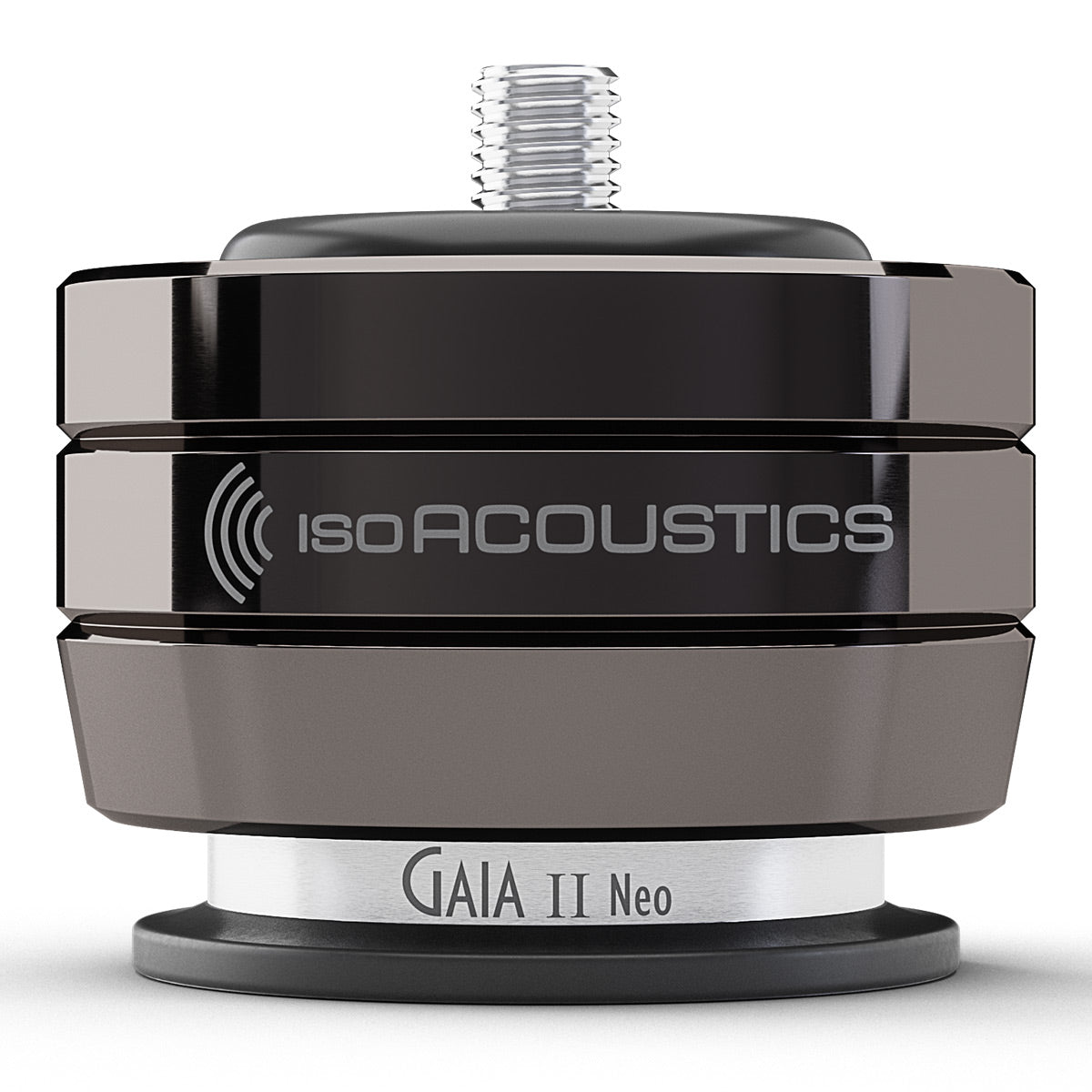 IsoAcoustics GAIA II Neo DC Isolation Feet for Floorstanding Speakers and Subwoofers - 4 Pack (Dark Chrome)