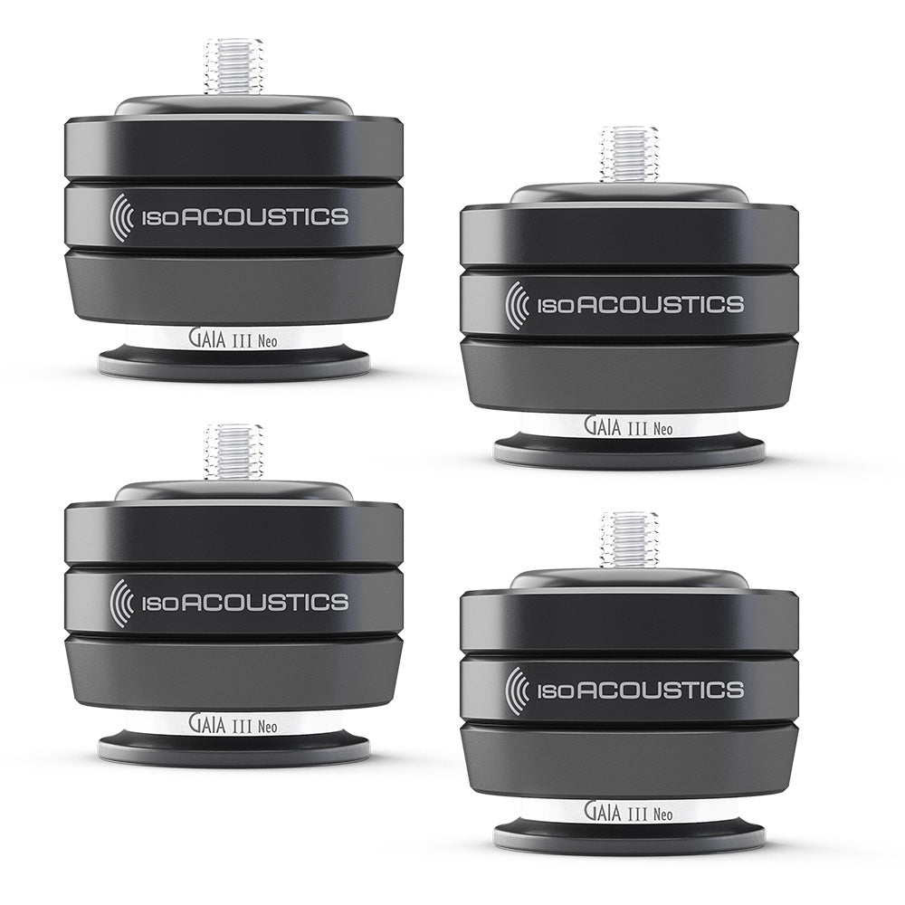 IsoAcoustics GAIA III Neo BK Isolation Feet for Floorstanding Speakers and Subwoofers - 4 Pack (Black)