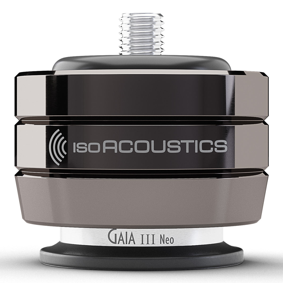 IsoAcoustics GAIA III Neo DC Isolation Feet for Floorstanding Speakers and Subwoofers - 4 Pack (Dark Chrome)