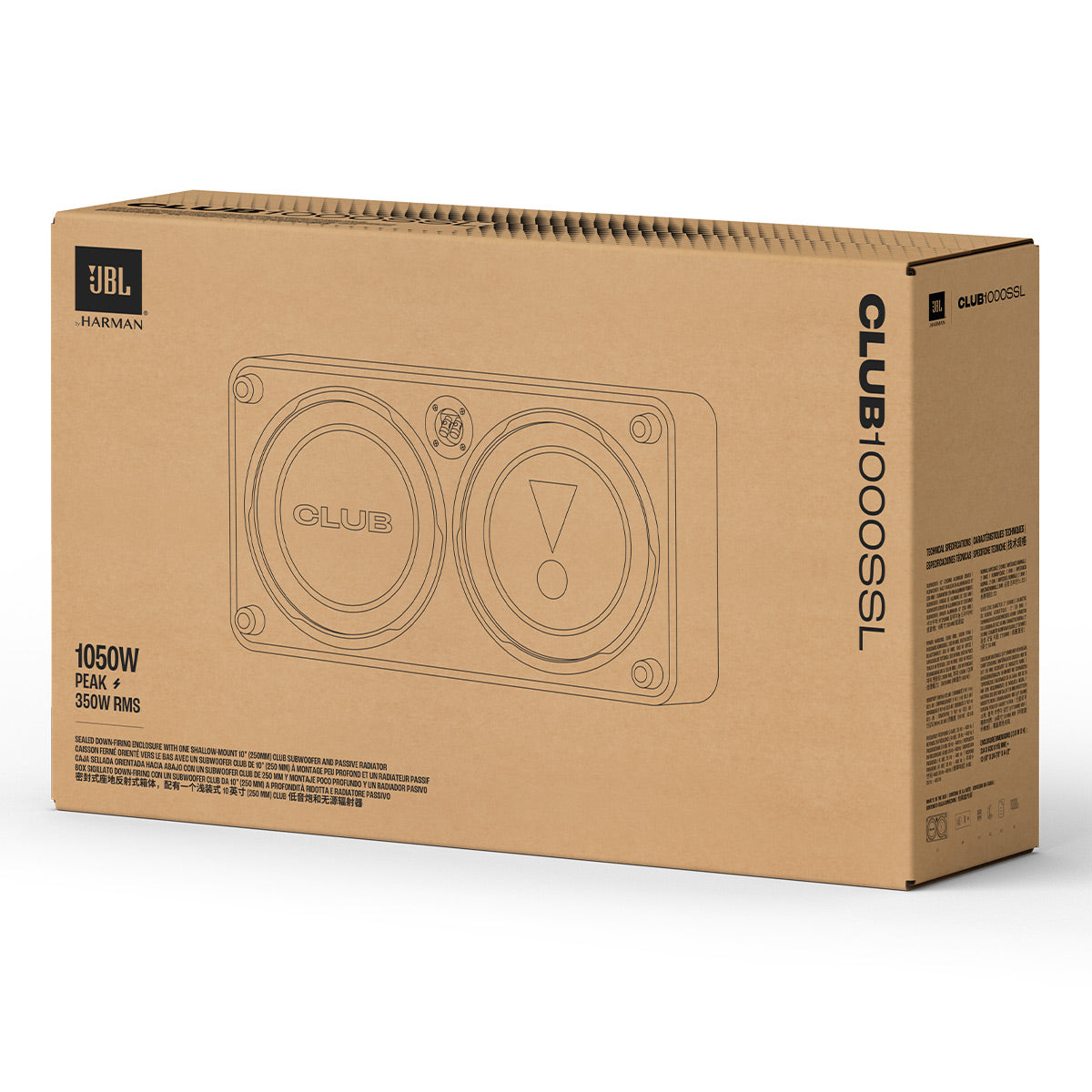 JBL Club 1000SSL Single 10 Inch Shallow Loaded Subwoofer Enclosure