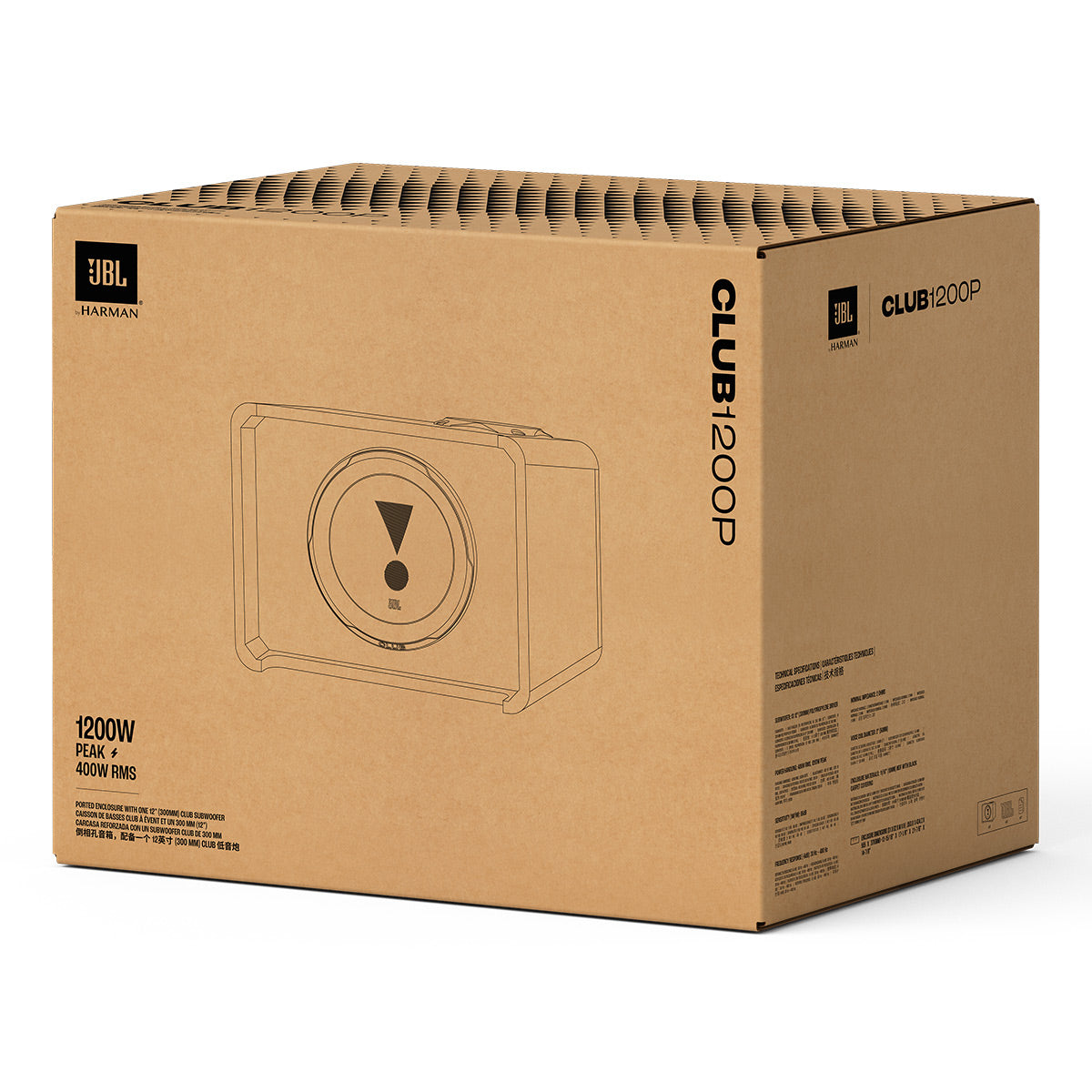 JBL Club 1200P Single 12 Inch Loaded Subwoofer Enclosure