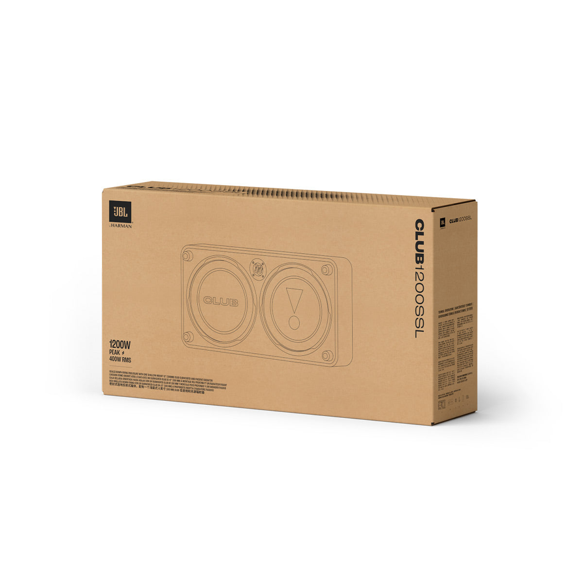 JBL Club 1200SSL Single 12 Inch Shallow Loaded Subwoofer Enclosure