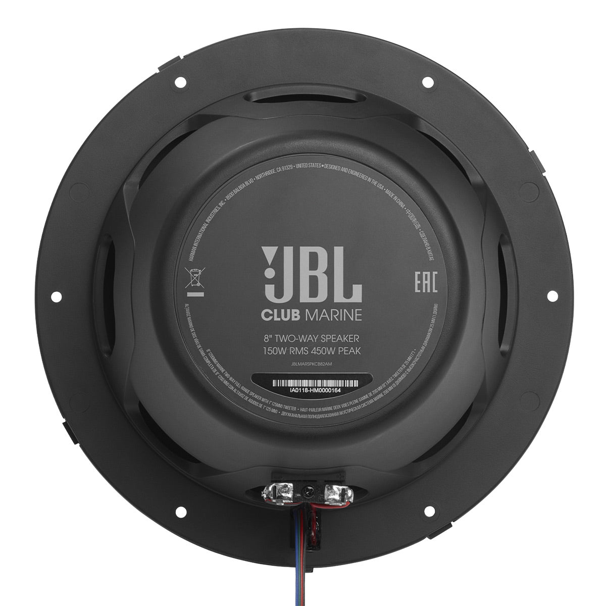 JBL Club Marine 82 8 Inch 2 Way Speakers with RGB LED Lighting - Pair