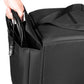 Black nylon bag with side pocket holding coiled cable and top carry straps