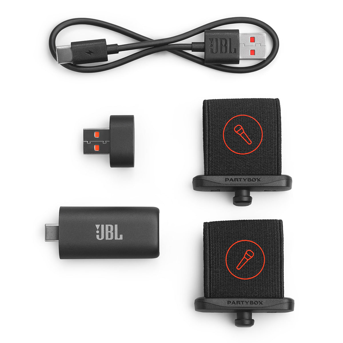 JBL PartyBox 330 Portable Party Speaker Bundle with EasySing Wireless Microphones (Black)