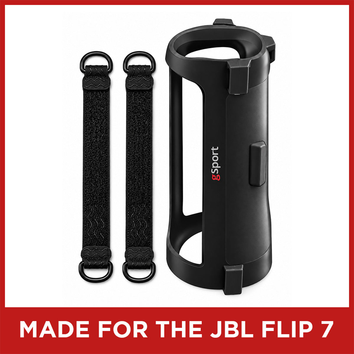 JBL FLIP 7 Waterproof Portable Speaker Bundle with gSport Silicone Sleeve (Black)