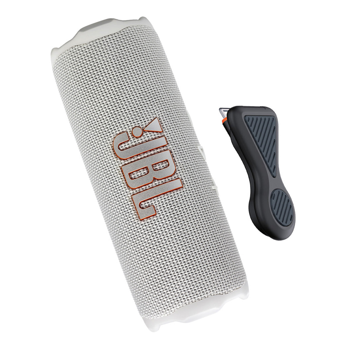 JBL Flip 7 Portable Bluetooth Speaker Bundle with Magnetic Mount (White)
