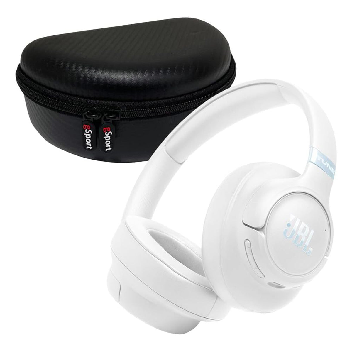 JBL JBL Tune 780NC Wireless Over Ear Noise Cancelling Headphone Bundle with gSport Case (White)