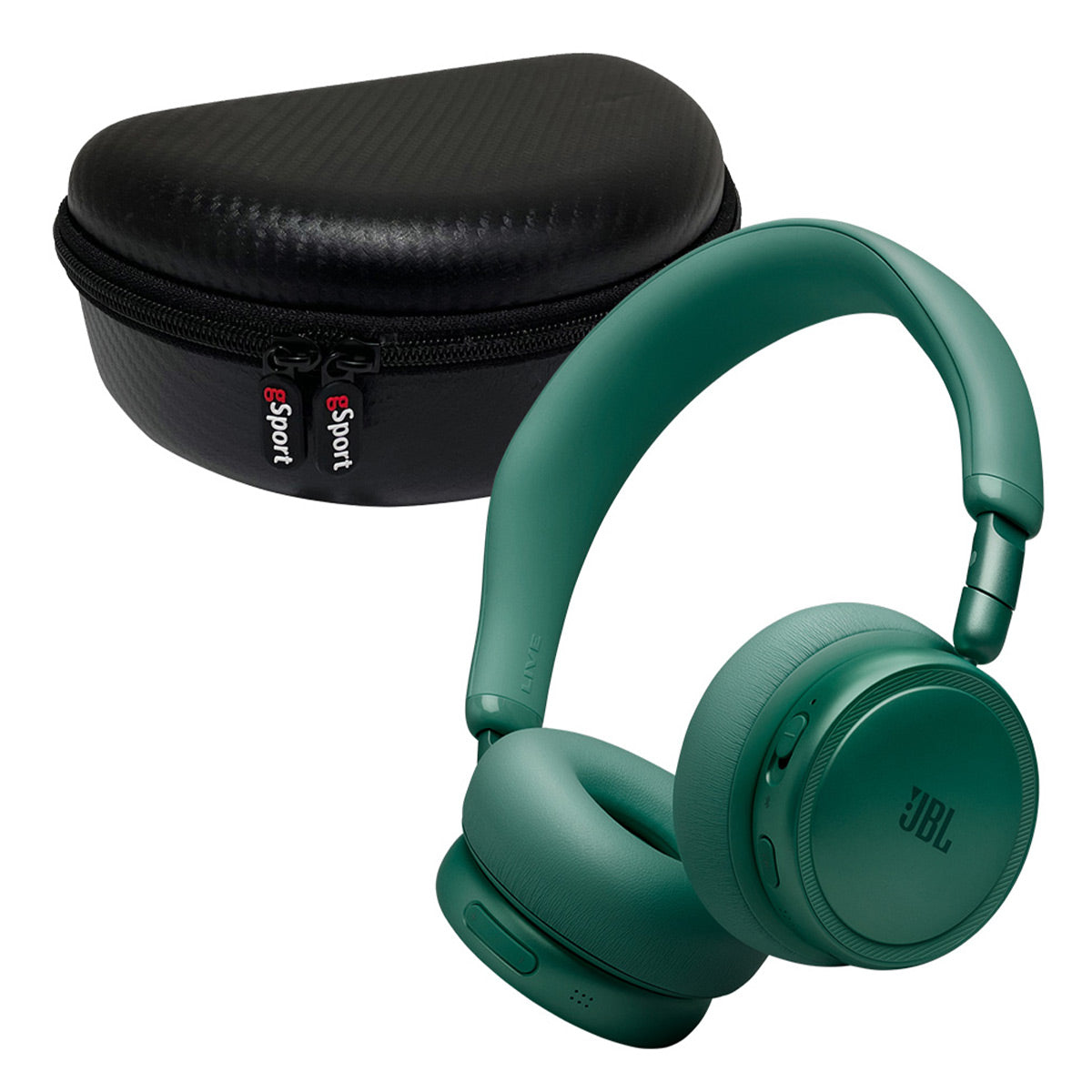 JBL Live 680NC Wireless Over-Ear Noise Cancelling Headphone Bundle with gSport Case (Green)