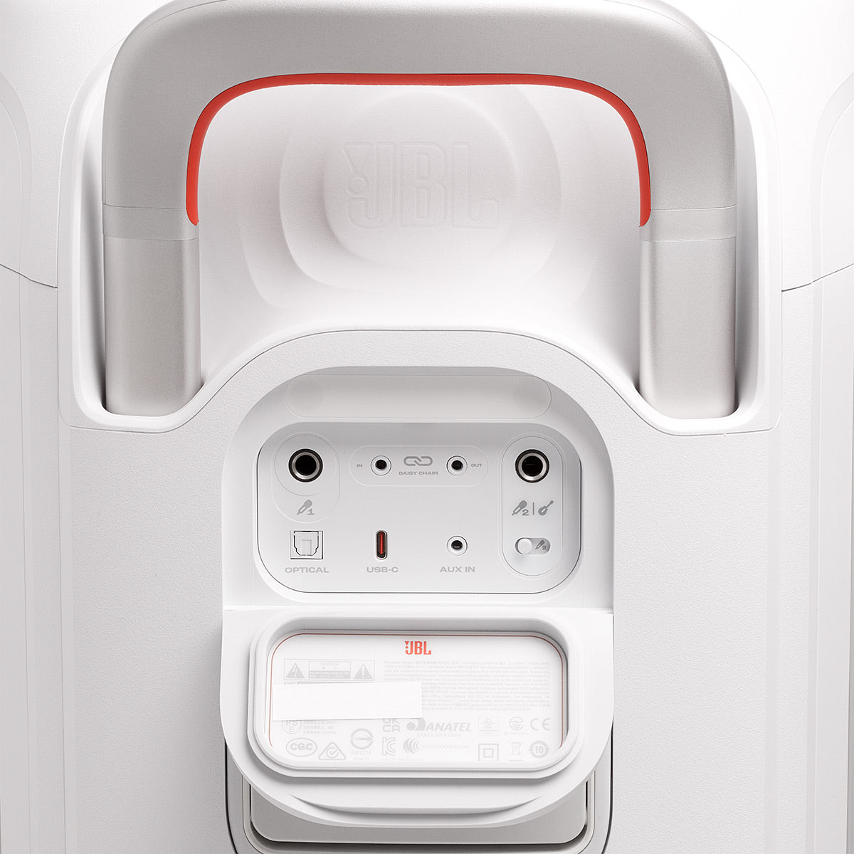 JBL PartyBox 330 Portable Party Speaker Bundle with EasySing Wireless Microphones (White)