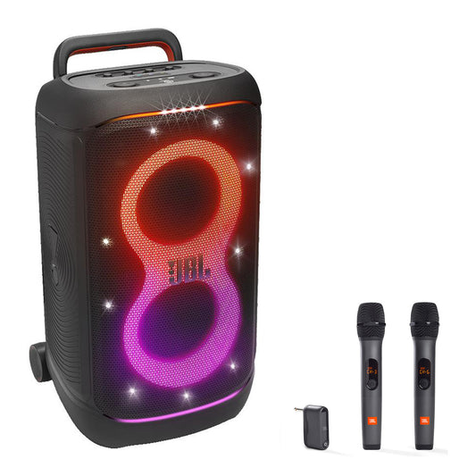 JBL PartyBox 520 Portable Speaker Karaoke Bundle with Two Wireless Microphones