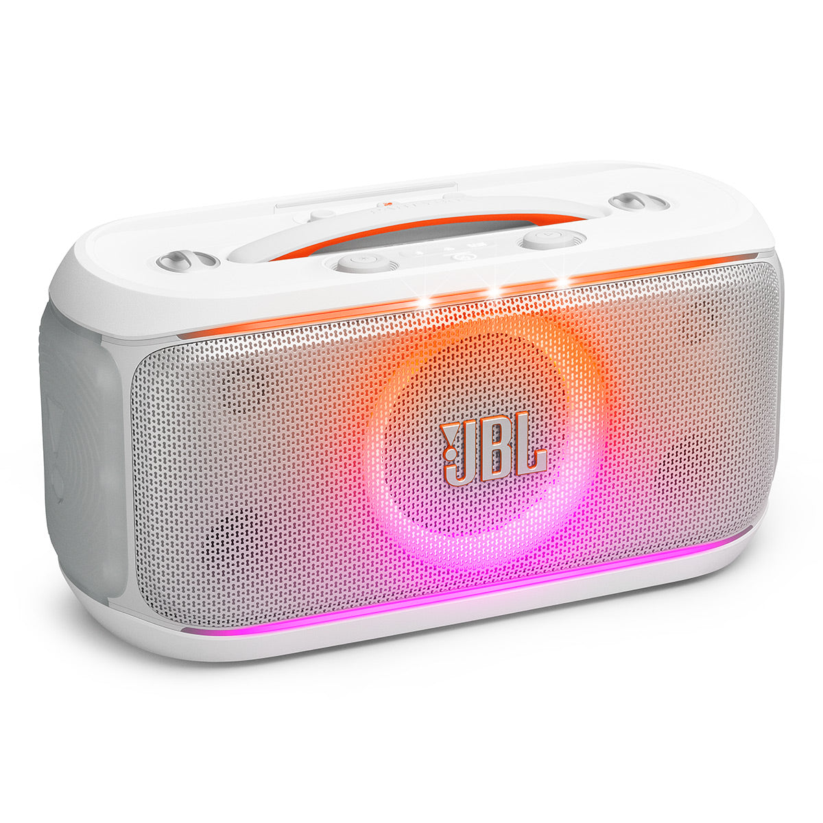 JBL PartyBox On-The-Go 2 Plus Portable Party Speaker with Digital Microphone (White)