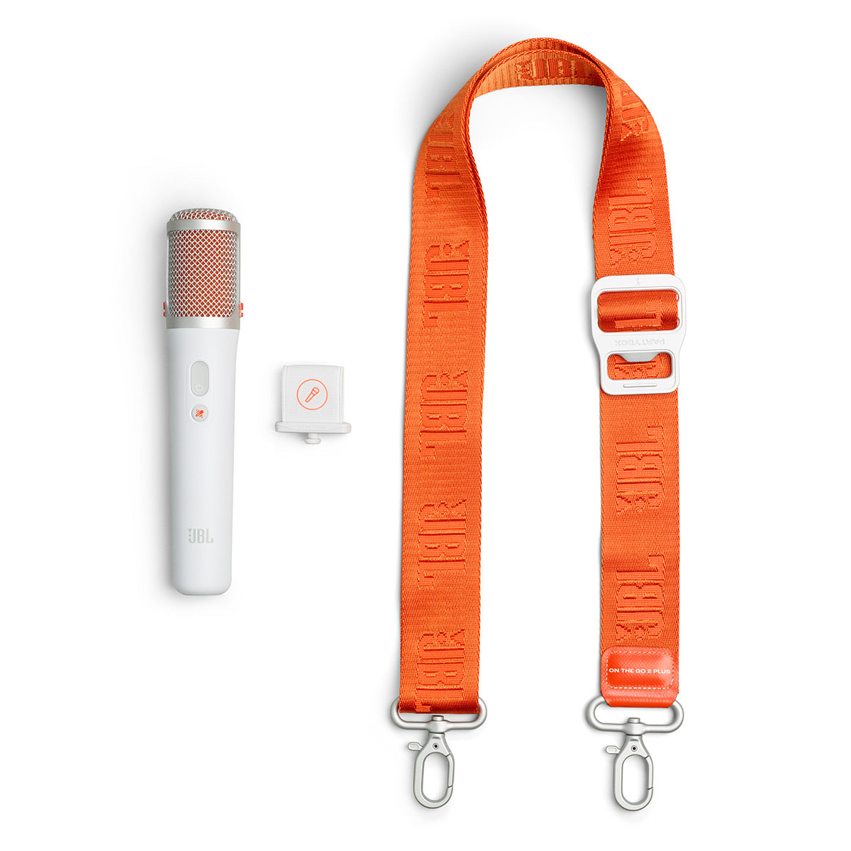 JBL PartyBox On-The-Go 2 Plus Portable Party Speaker with Digital Microphone (White)