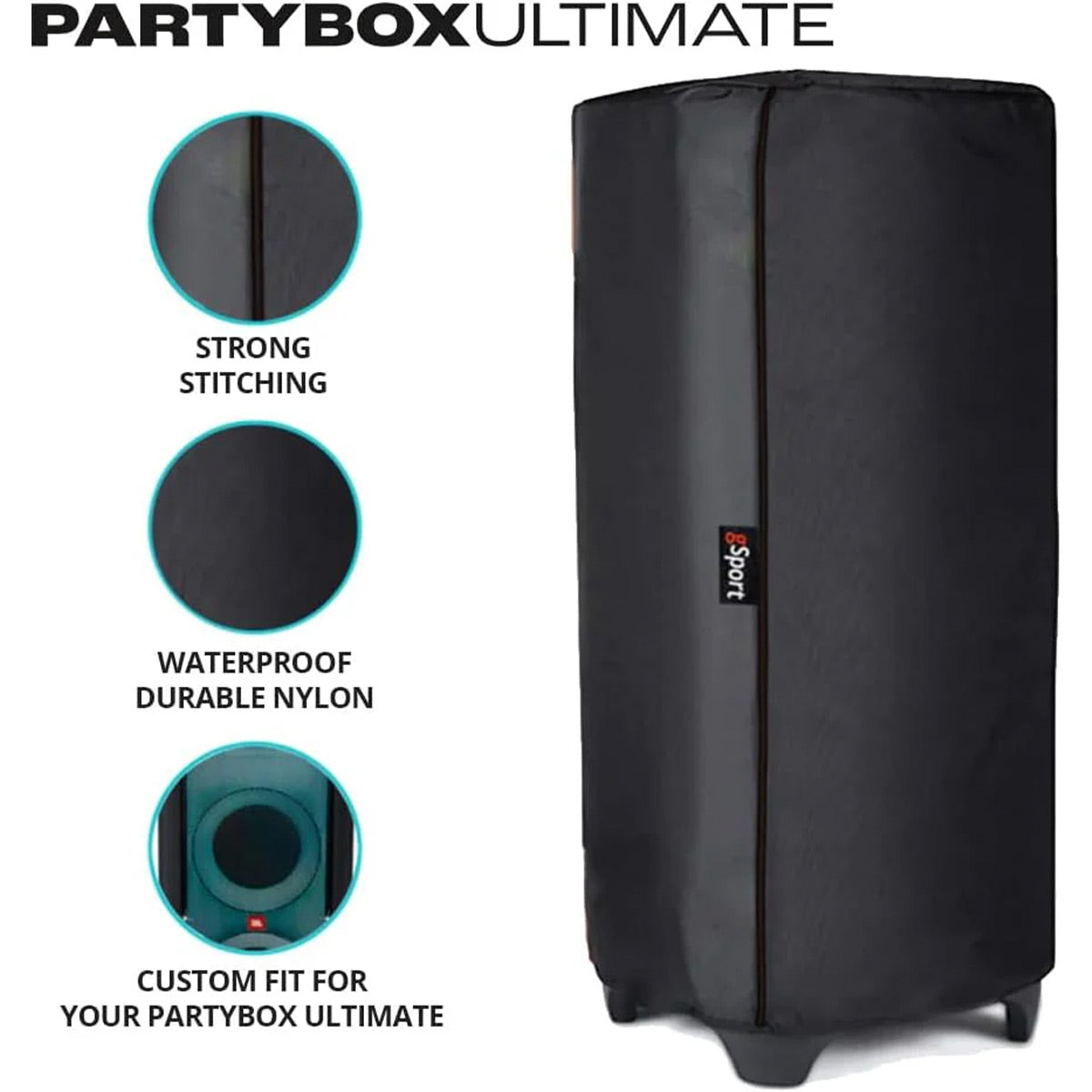 JBL PartyBox Ultimate Portable Party Speaker Bundle with gSport Speaker Cover