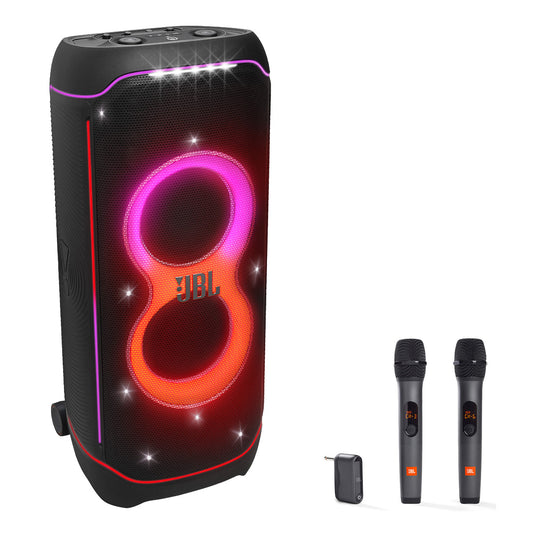 JBL PartyBox Ultimate Portable Speaker Karaoke Bundle with Two Wireless Microphones