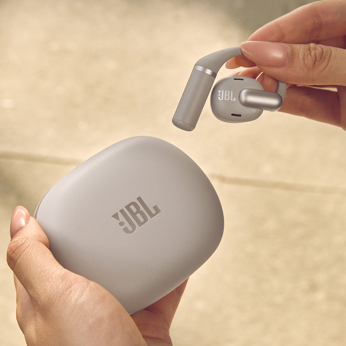 JBL Sense Pro True Wireless Open-Ear Headphones Bundle with gSport Case (Gray)