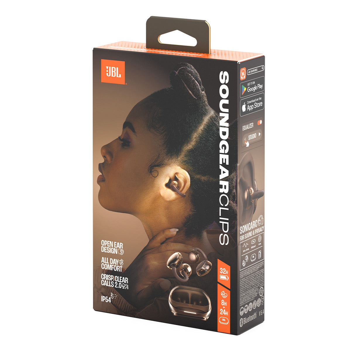 JBL Soundgear Clips True Wireless Open-Ear Headphones Bundle with gSport Case (Copper)