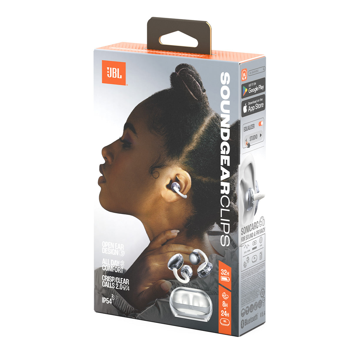 JBL Soundgear Clips Open-Ear True Wireless Earbuds (White)