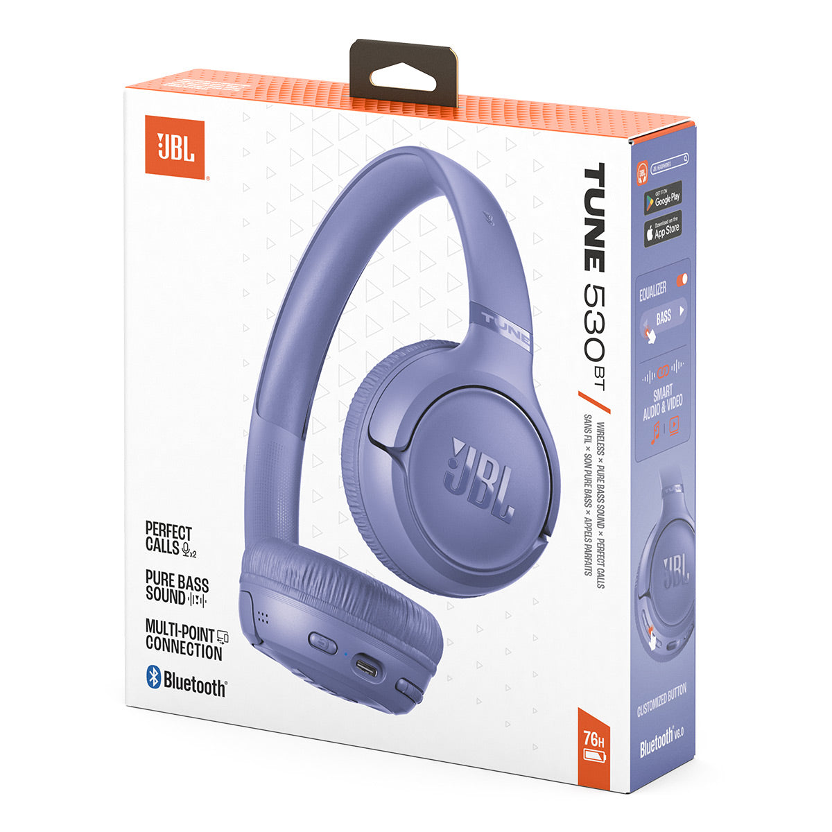 JBL Tune 530BT Wireless On Ear Bluetooth Headphone Bundle with gSport Case (Purple)