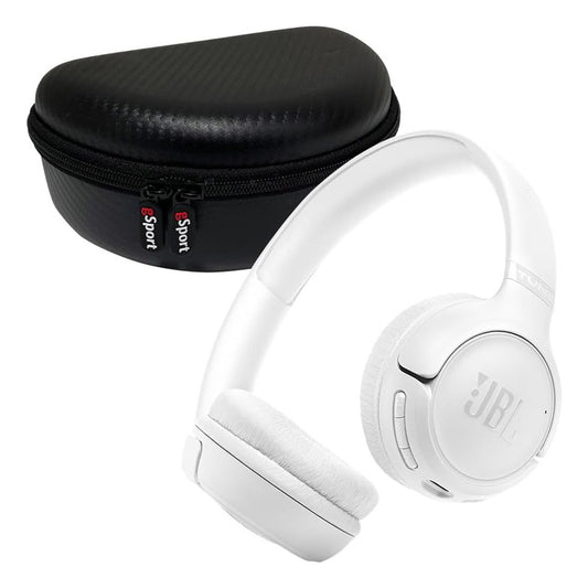 JBL Tune 530BT Wireless On Ear Bluetooth Headphone Bundle with gSport Case (White)
