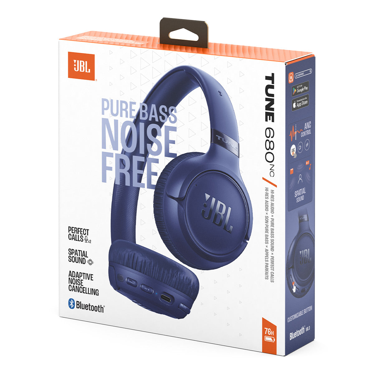 JBL Tune 680NC Wireless On-Ear Noise Cancelling Headphone Bundle with gSport Case (Blue)