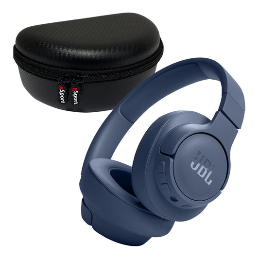 JBL Tune 720BT Wireless Over Ear Bluetooth Headphone Bundle with gSport Case (Blue)