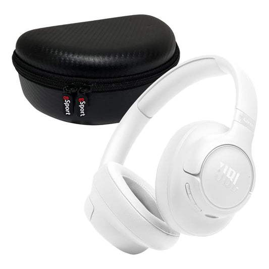 JBL Tune 730BT Wireless Over Ear Bluetooth Headphone Bundle with gSport Case (White)