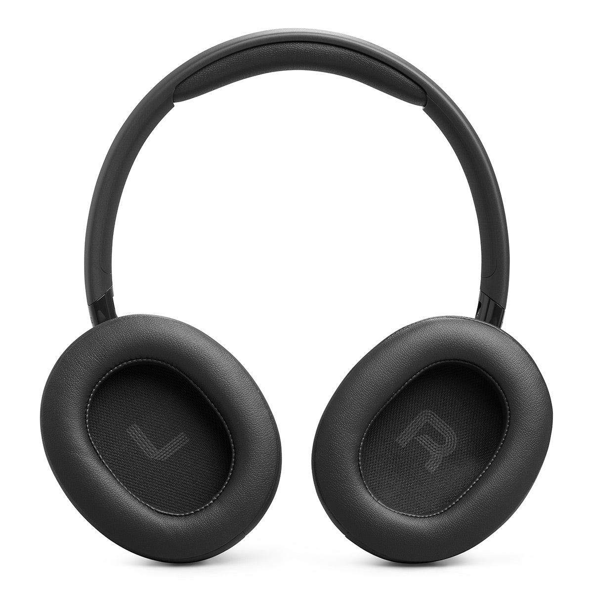 Black over-ear headphones with padded ear cups and adjustable headband