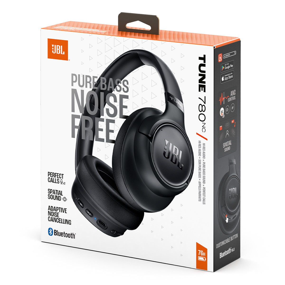 JBL Tune 780NC Active Noise Cancelling Over Ear Bluetooth Headphones (Black)