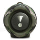 Portable Bluetooth speaker in camouflage fabric with a rubberized base and top handle
