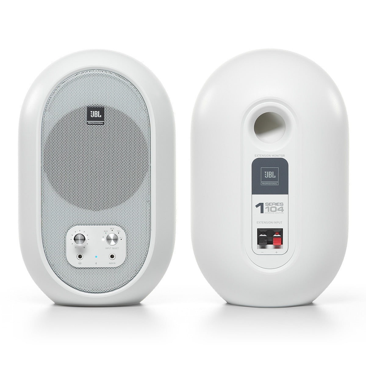 JBL Pro 104-BT 4.5 Inch Compact Desktop Reference Monitors with Bluetooth - Pair (White)