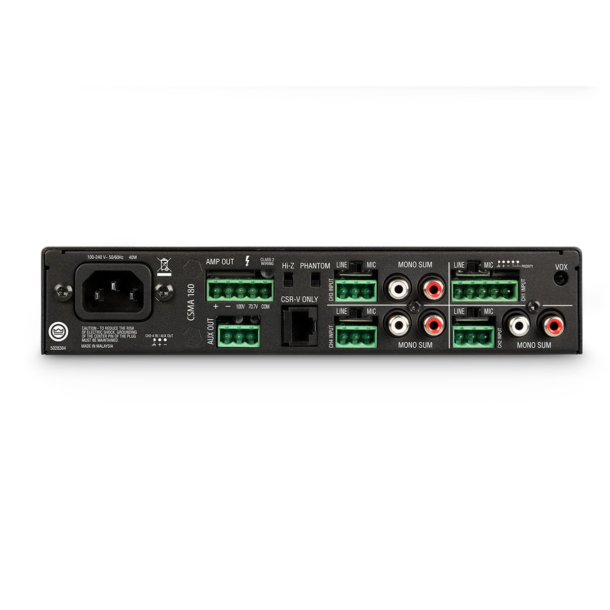 JBL Professional CSMA 180 Commercial Series Powered Audio Mixer & Amplifier