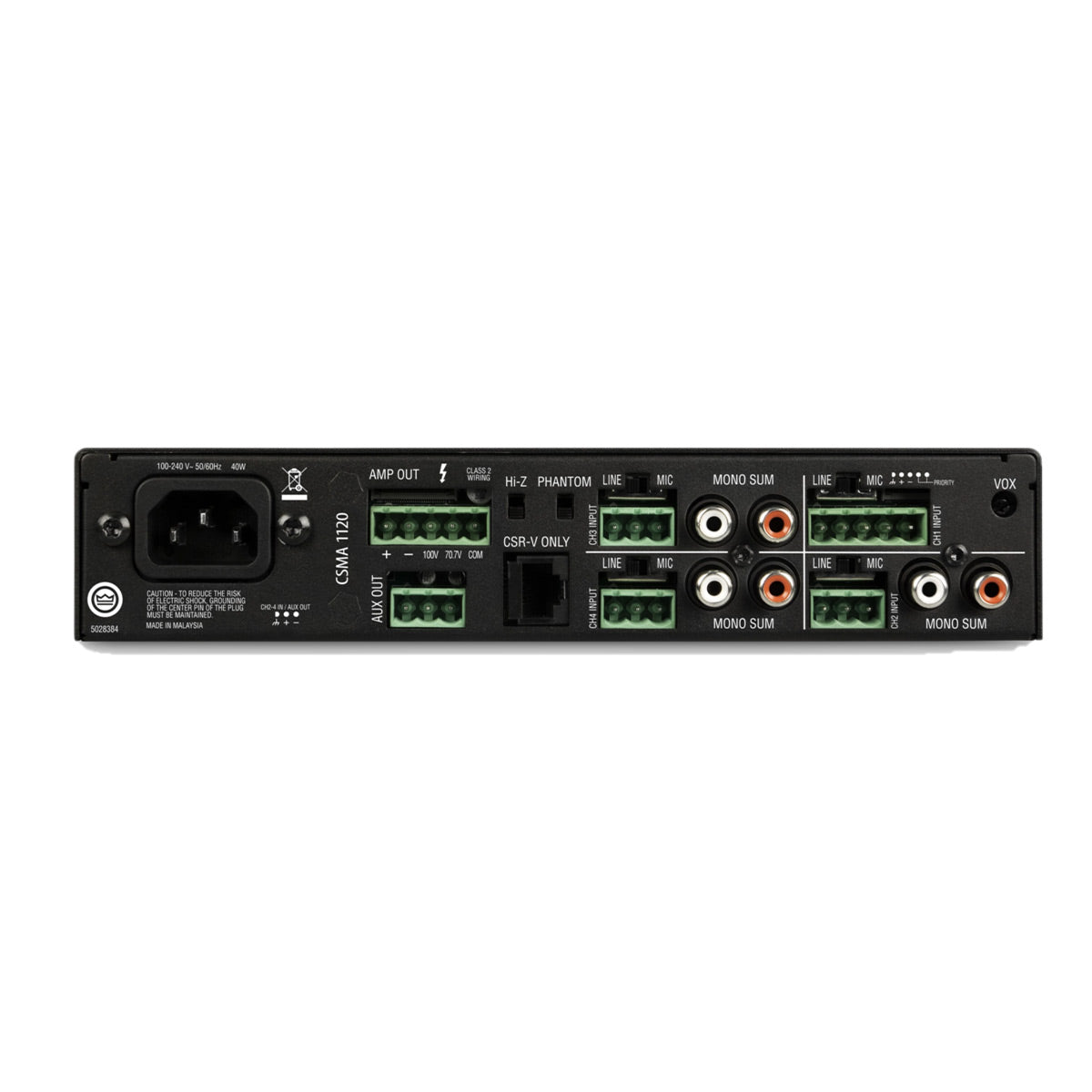JBL Professional CSMA1120 Commercial Series Powered Audio Mixer & Amplifier