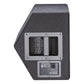 Black textured PA speaker with recessed handle and rear connection panel