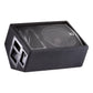 Black portable PA speaker with a perforated metal grille and side-mounted input panel