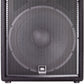 Black portable PA speaker with a perforated metal grille and visible JBL logo