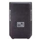 Black portable PA speaker with textured finish, side handles, and rear input panel